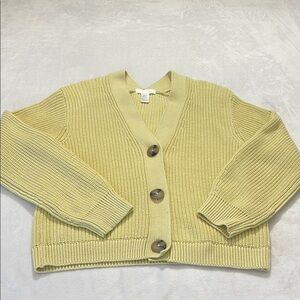 H&M SIZE XS Women's Yellow Button-Up Sweater